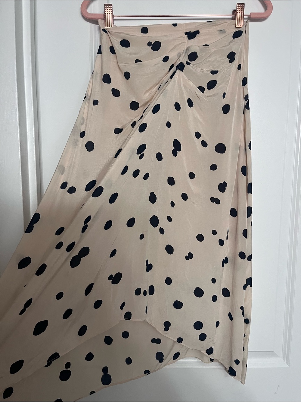ba&sh Beige Maxi Skirt with Black Polka Dots - Picture 3 of 3